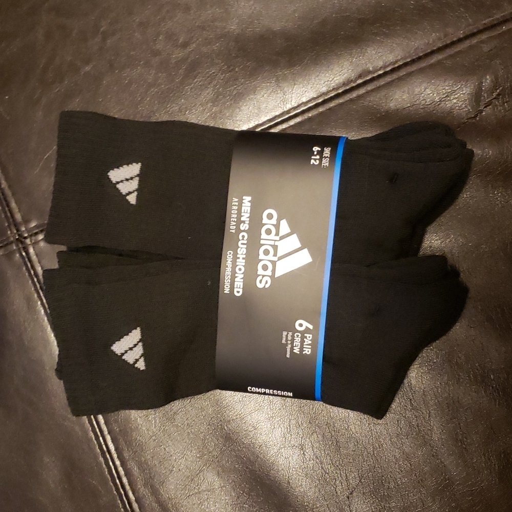 NWT Adidas 6 pack compression crew socks